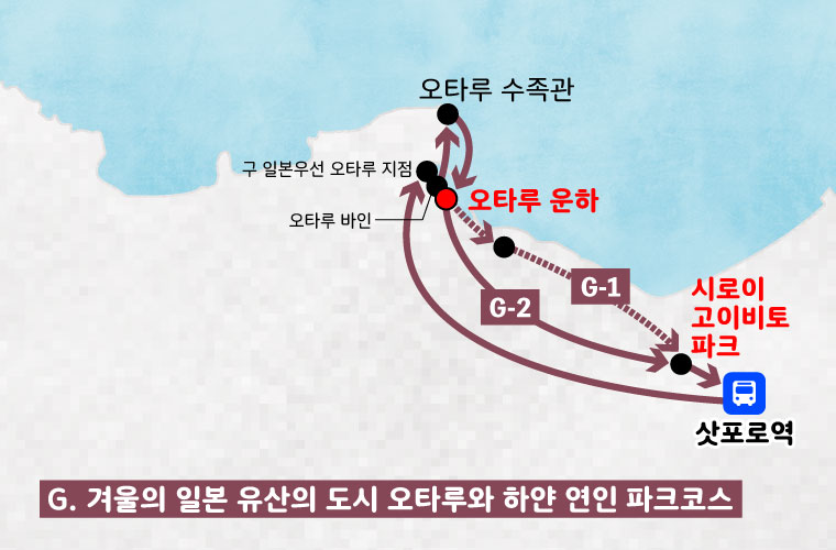 【겨울】 일본 유산의 도시 오타루와 시로이 고이비토 파크 코스